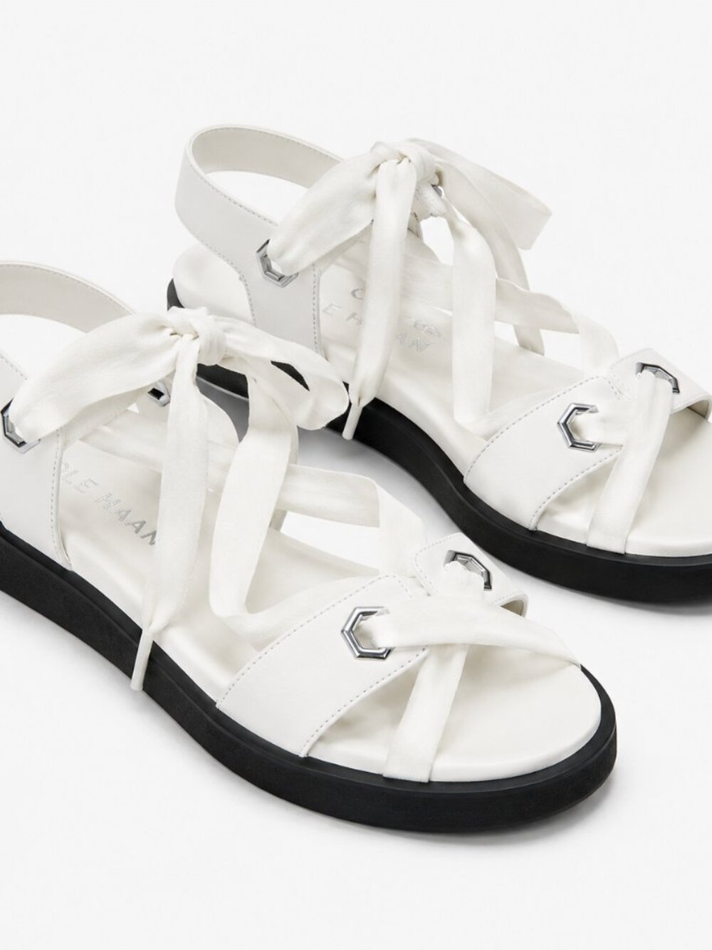 Elegant Cream Sandals with Black Soles